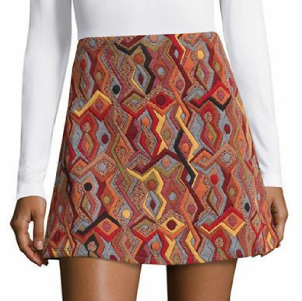 Design Lab Lord & Taylor Jacquard Flared Skirt
